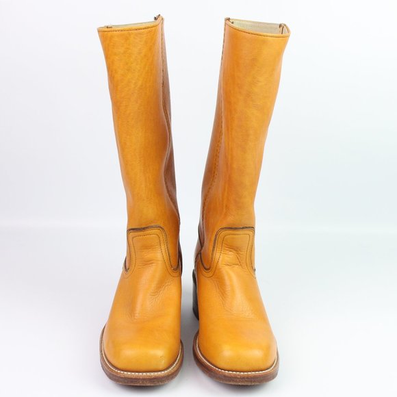 FRYE Campus boots banana yellow leather harness - Picture 5 of 9